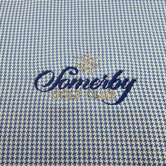 Straight Down Men's Blue Golf Polo Shirt Somerby Golf Course Logo Size M - Picture 4 of 12